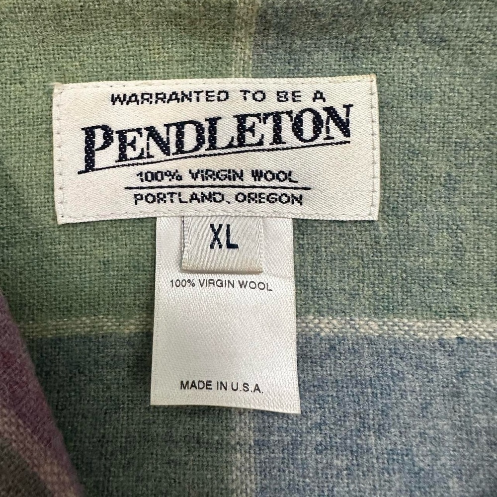 Pendleton Vintage Women’s Button Up Plaid 100% Wool Shirt Jacket Size XL - Picture 3 of 4